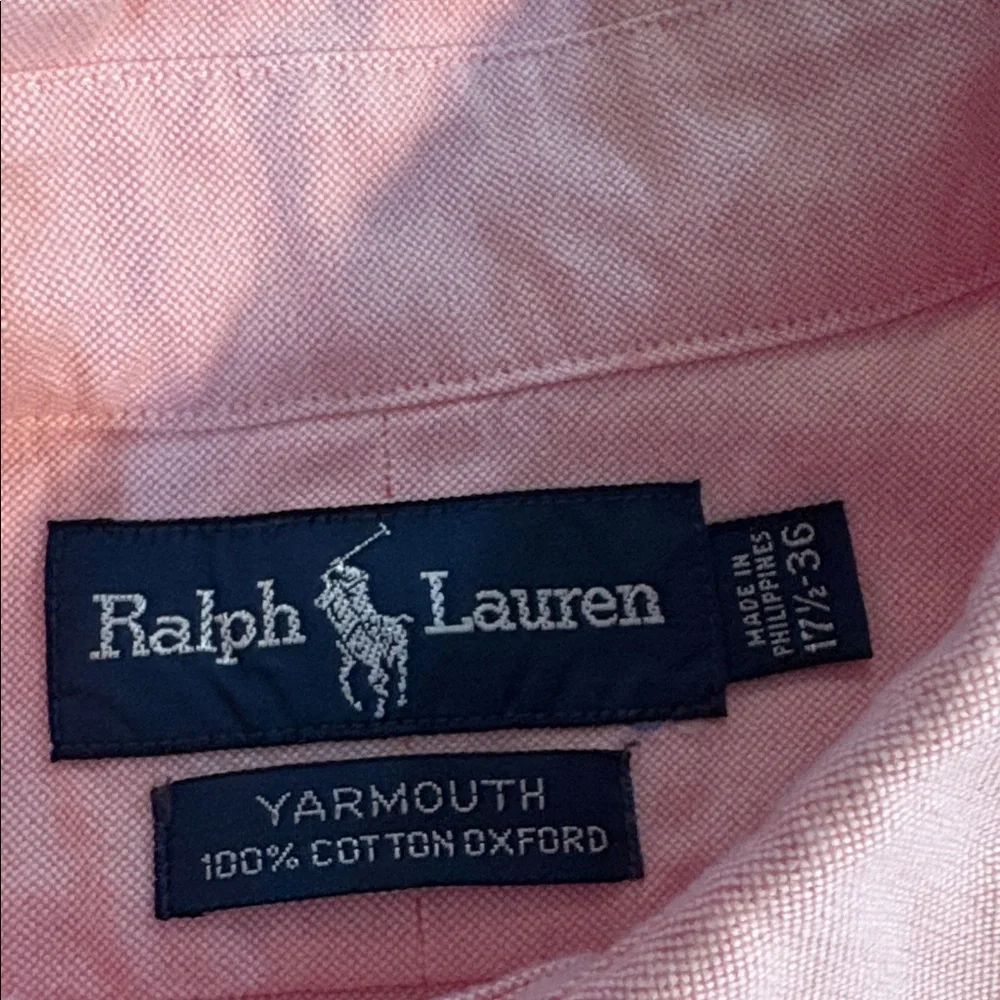 Ralph Lauren Men’s Pink Yarmouth 100% Cotton Dress Shirt - 17.5/36. B7 - Picture 4 of 5